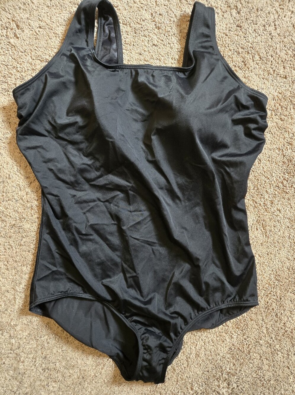 Lands End Plus Size Long Classic Black  One-Piece Swimsuit Nwot